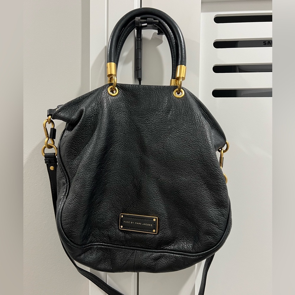 Marc by Marc Jacobs Satchel Too Hot To Handle Mini Shopper Black Leather Purse - Picture 5 of 9